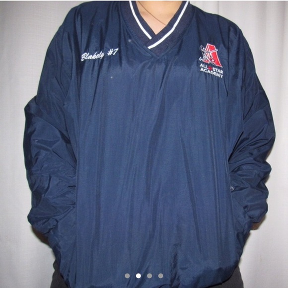 Jackets & Blazers - Navy Blue Pullover Windbreaker